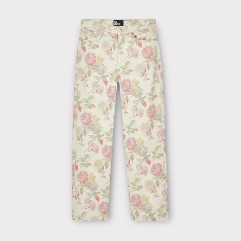 THE KOOPLES French Luxury Floral Boyfriend Jeans.